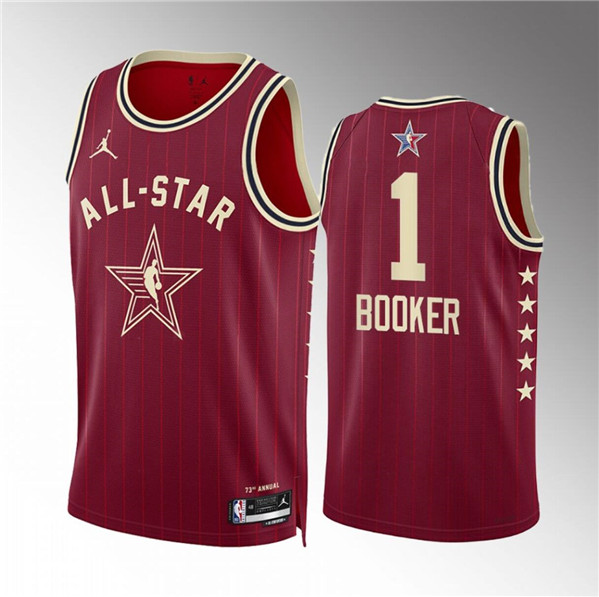 2024 All-Star #1 Devin Booker Crimson Stitched Jersey - Zenithce