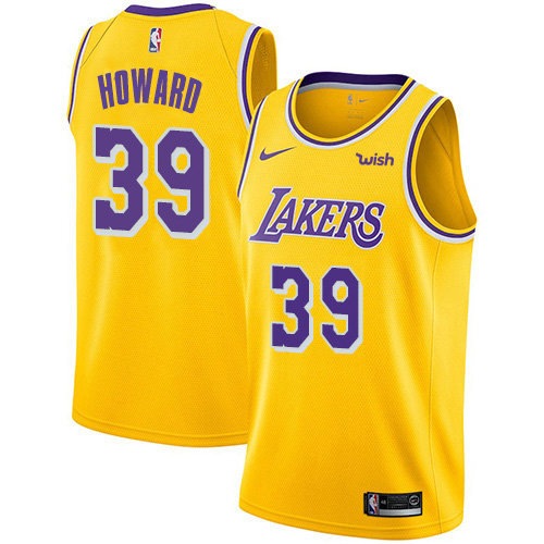Lakers #39 Dwight Howard Gold Swingman Icon Edition Jersey - Zenithce