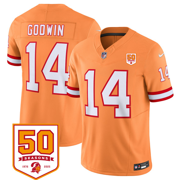 Tampa Bay Buccaneers #14 Chris Godwin Orange 2025 F.U.S.E. 50th Anniversary Patch Vapor Untouchable Limited Stitched Jersey - Zenithce