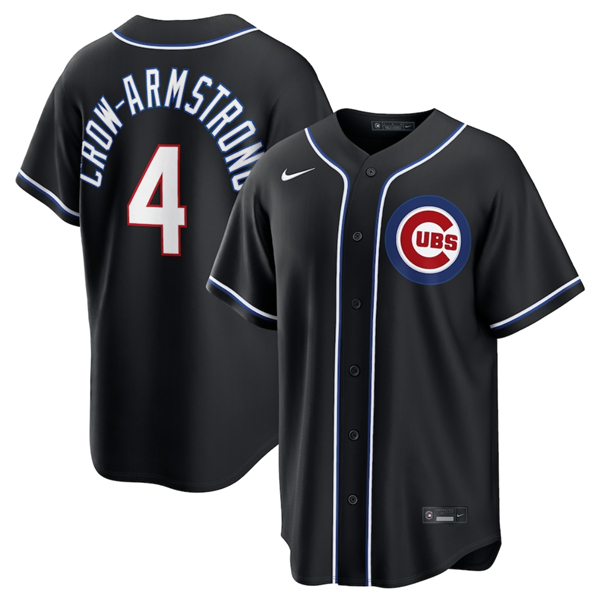 Chicago Cubs #4 Pete Crow-Armstrong 2026 Black Out Stitched Jersey - Zenithce
