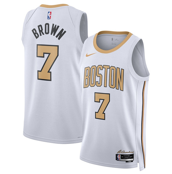 Boston Celtics #7 Jaylen Brown White 2025-26 City Edition Swingman Stitched Jersey - Zenithce