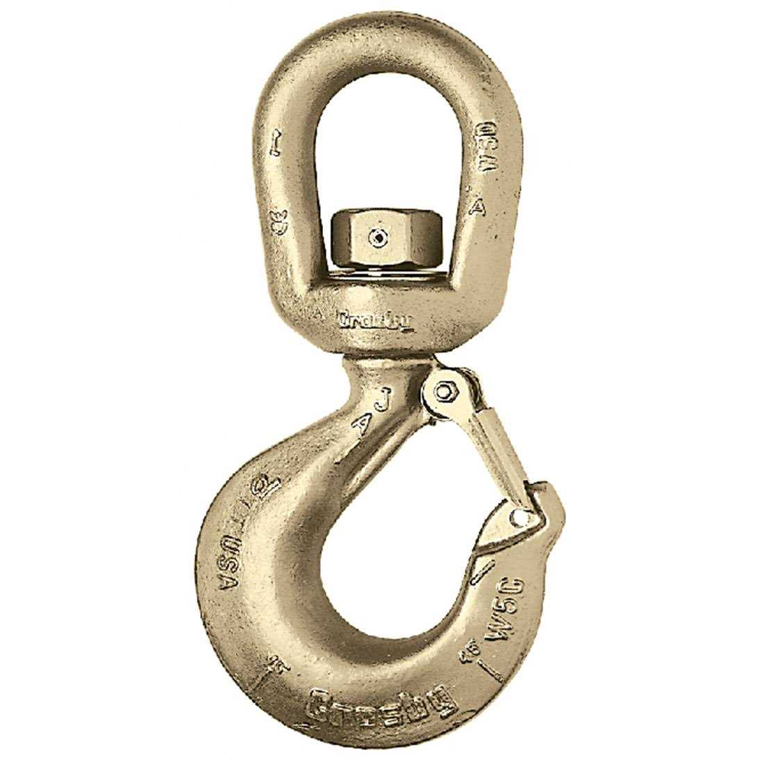 Crosby L-322AN Alloy Swivel Hook w/ Latch - Zenithce