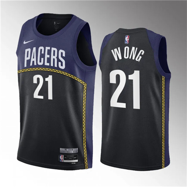 Indiana Pacers #21 Isaiah Wong Blue 2023 Draft City Edition Stitched Jersey - Zenithce