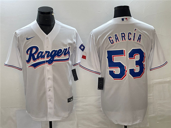 Texas Rangers #53 Adolis Garcia White Cool Base Stitched Jersey - Zenithce