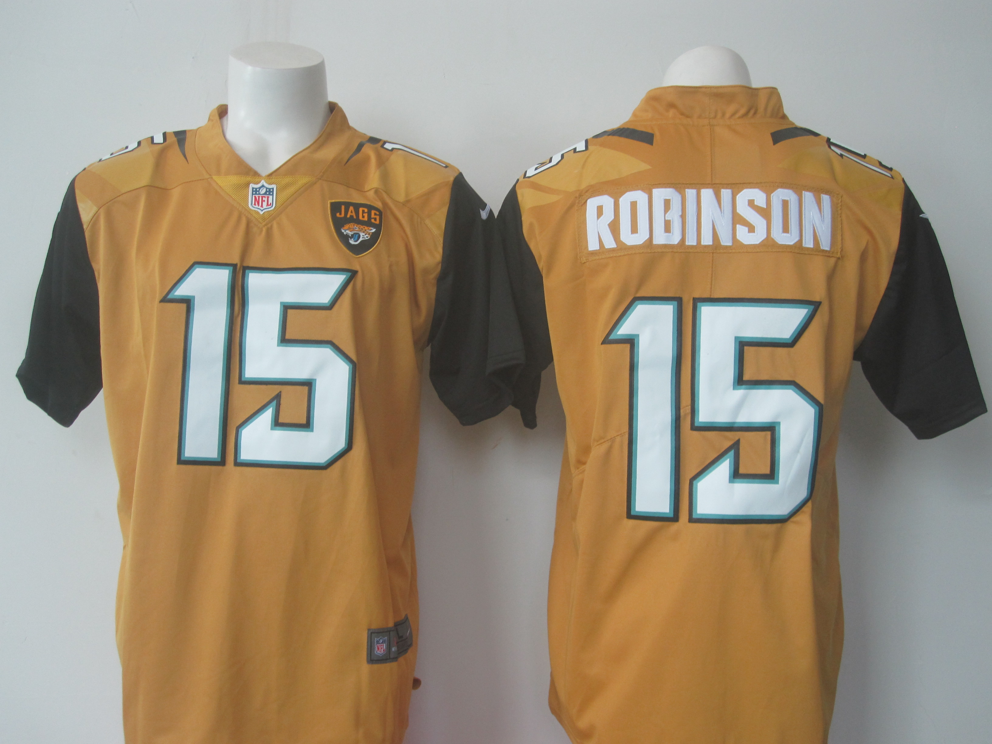 Jaguars #15 Allen Robinson Gold Limited Rush Stitched Nike Jersey - Zenithce