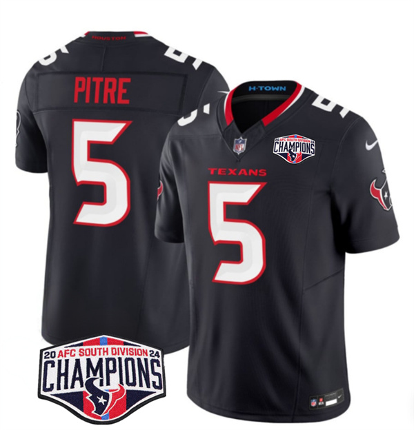 Houston Texans #5 Jalen Pitre Navy F.U.S.E. 2024 AFC South Division Champions Vapor Limited Stitched Jersey - Zenithce