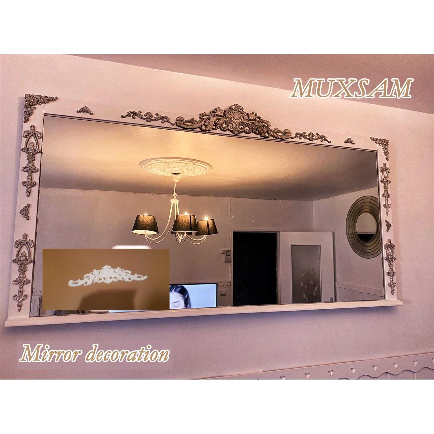 MUXSAM Long Wood Carved Appliques Onlays Unpainted Decorative Corner Carving Decals Set for Wall Door Cabinet Mirror Closet Wardrobe Dresser - Zenithce