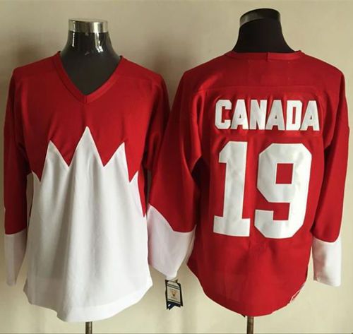 Olympic CA. #19 Canada Red White 1972 Commemorative CCM Stitched Jersey - Zenithce