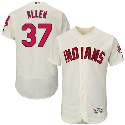 Indians #37 Cody Allen Cream Flexbase Authentic Collection Stitched Jersey - Zenithce