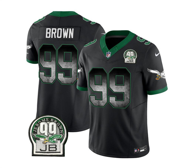 Philadelphia Eagles #99 Jerome Brown Black 2023 F.U.S.E. Throwback Vapor Untouchable Limited Stitched Jersey - Zenithce