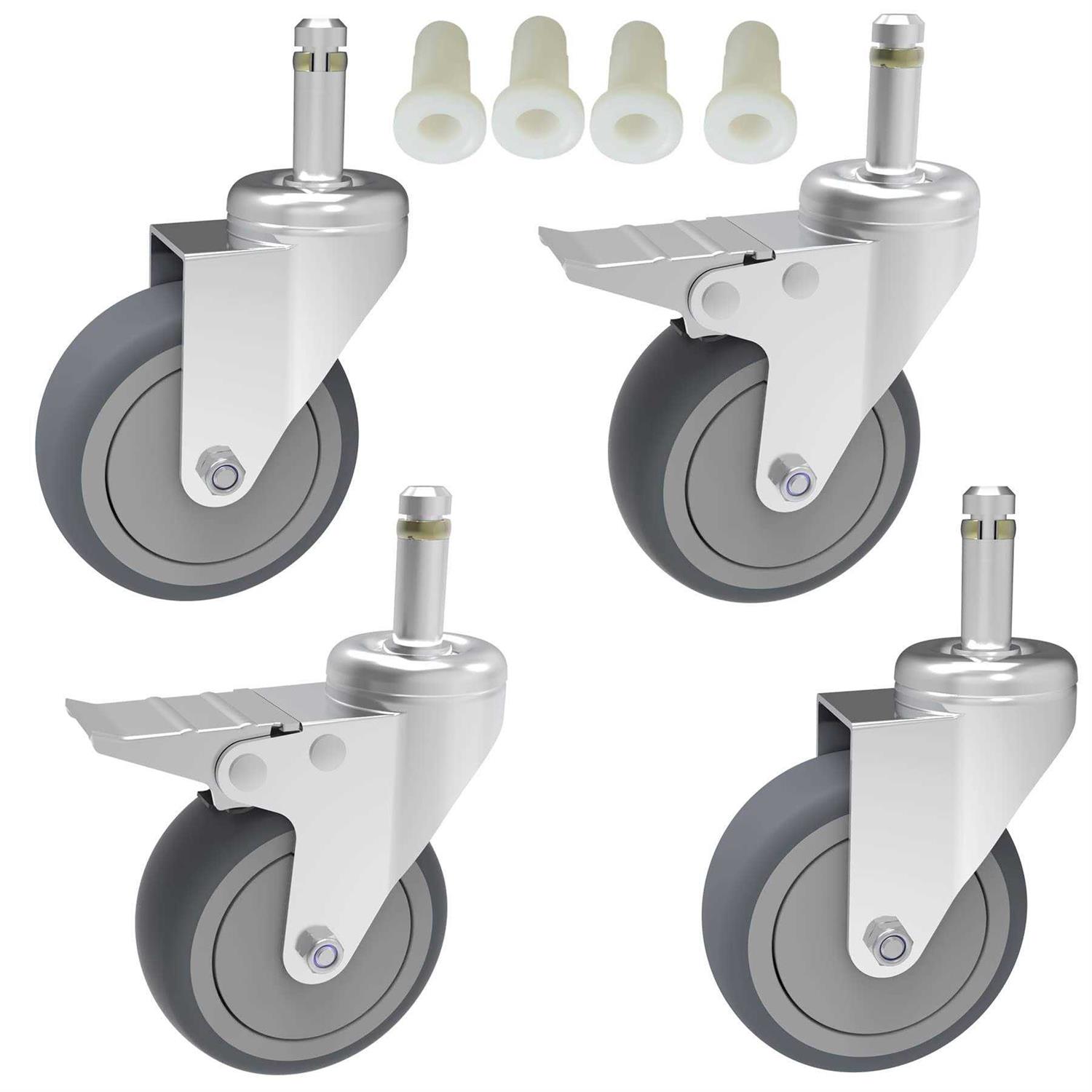 RILIDRI 3-Inch Swivel Stem Caster 7/16-Inch Stem Diameter Rubber Wheel - Zenithce