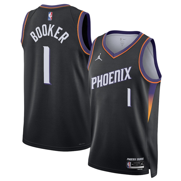 Phoenix Suns #1 Devin Booker Black 2025 Statement Edition Stitched Jersey - Zenithce