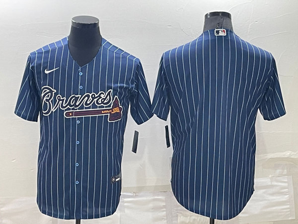 Atlanta Braves Blank Navy Cool Base Stitched Baseball Jersey - Zenithce
