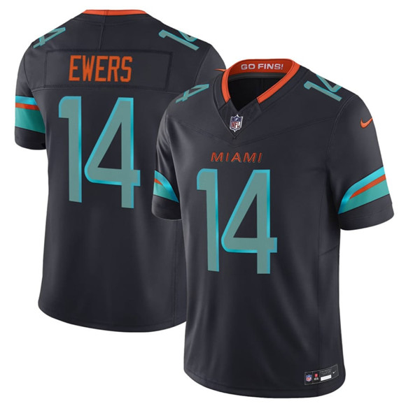 Miami Dolphins #14 Quinn Ewers Black 2025 F.U.S.E. “Rivalries” Vapor Limited Football Stitched Jersey - Zenithce