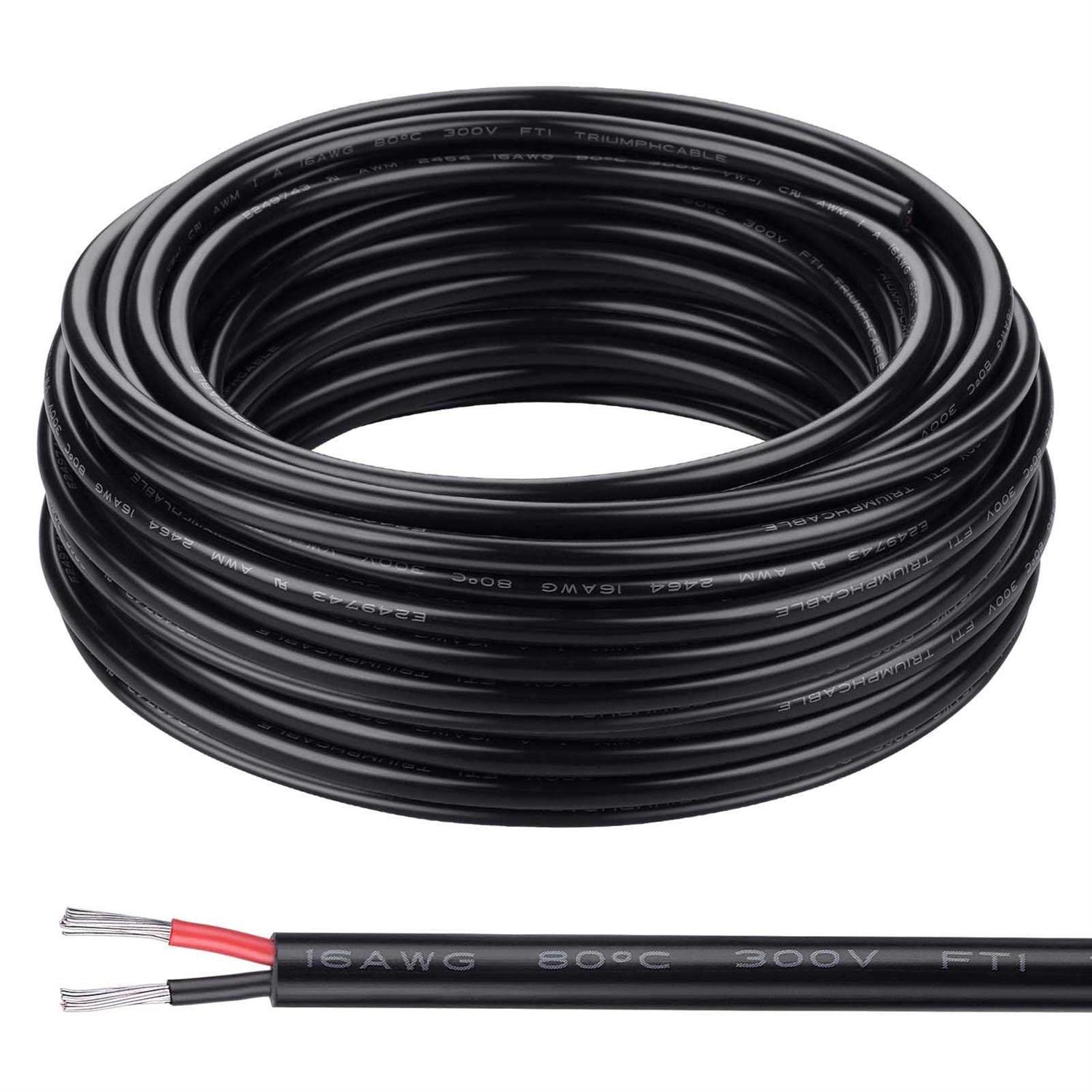 iGreely gauge 2 conductor electrical wire electrical wire stranded pvc cord oxygen-free copper cable - Zenithce