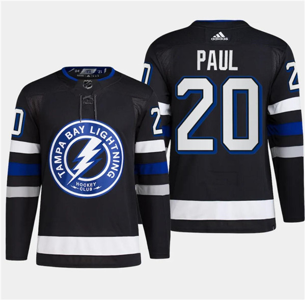 Tampa Bay Lightning #20 Nicholas Paul Black Alternate Premier Breakaway Stitched Jersey - Zenithce