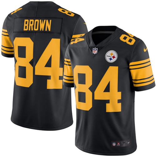 Steelers #84 Antonio Brown Black Stitched Limited Rush Nike Jersey - Zenithce