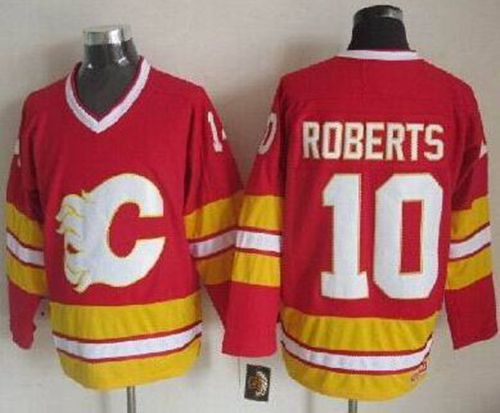 Flames #10 Gary Roberts Red CCM Throwback Stitched Jersey - Zenithce
