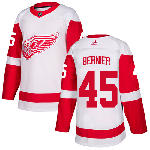 Detroit Red Wings #45 Jonathan Bernier White Stitched Jersey - Zenithce