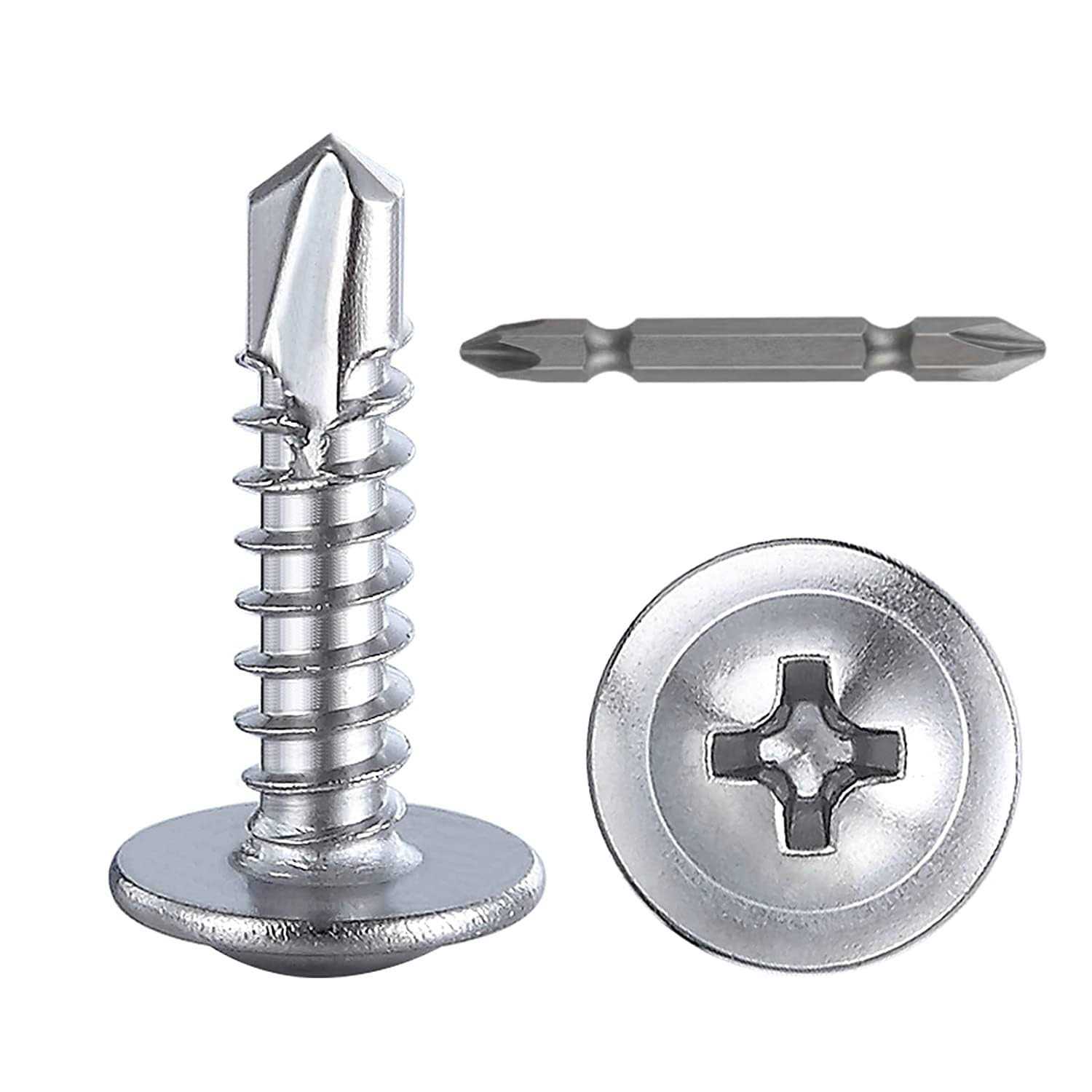 Wensilon Phillips Truss Head Wood Screws Stainless Steel 410 Quick Metal Self Tapping - Zenithce