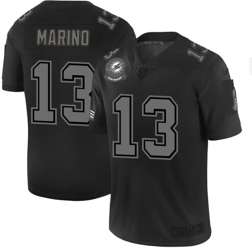 Miami Dolphins #13 Dan Marino 2019 Black Salute To Service Limited Stitched Jersey - Zenithce