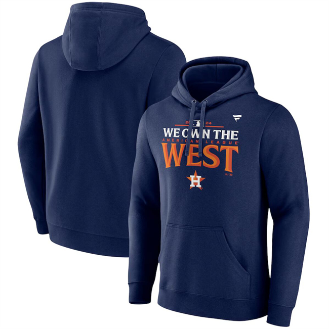 Houston Astros Navy 2024 AL West Division Champions Locker Room Pullover Hoodie - Zenithce