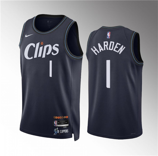 Los Angeles Clippers #1 James Harden Navy 2023-24 City Edition Stitched Jersey - Zenithce