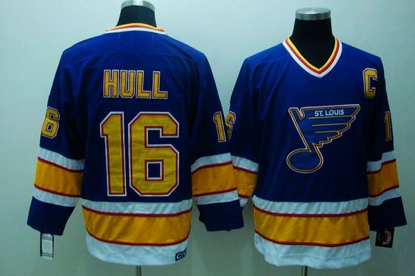 Blues #16 Brett Hull Stitched Blue CCM Throwback Jersey - Zenithce