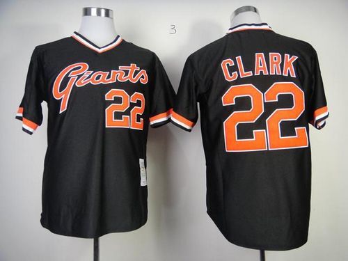 Mitchell And Ness Giants #22 Will Clark Black Stitched Throwback Jersey - Zenithce