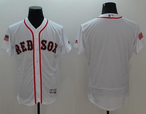 Red Sox Blank White Fashion Stars Stripes Flexbase Authentic Stitched Jersey - Zenithce