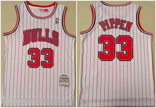 White Chicago Bulls #33 Scottie Pippen Throwback Stitched Jersey - Zenithce