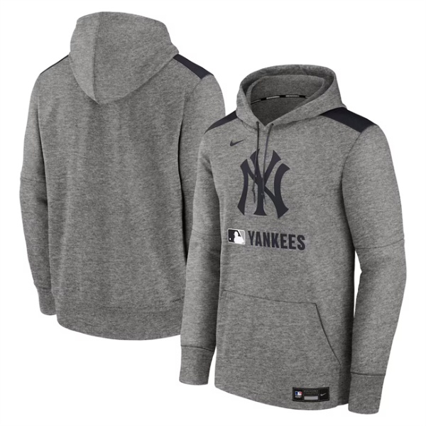 New York Yankees Heather Charcoal Collection Performance Pullover Hoodie - Zenithce