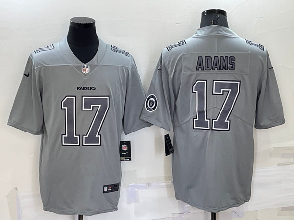 Las Vegas Raiders #17 Davante Adams Gray With Patch Atmosphere Fashion Stitched Jersey - Zenithce