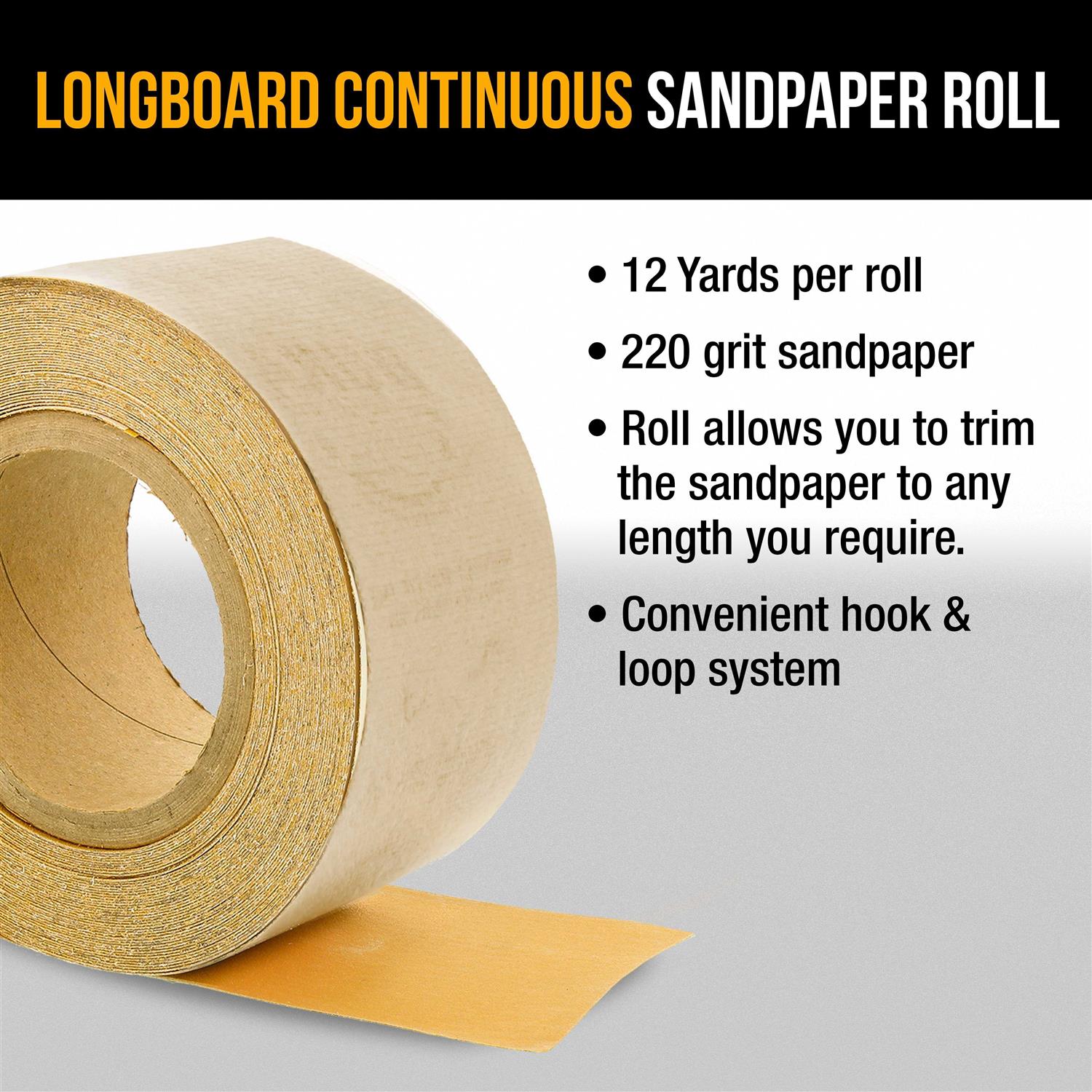 Dura-Gold Premium Grit Gold Longboard Continuous Sandpaper Roll - Zenithce