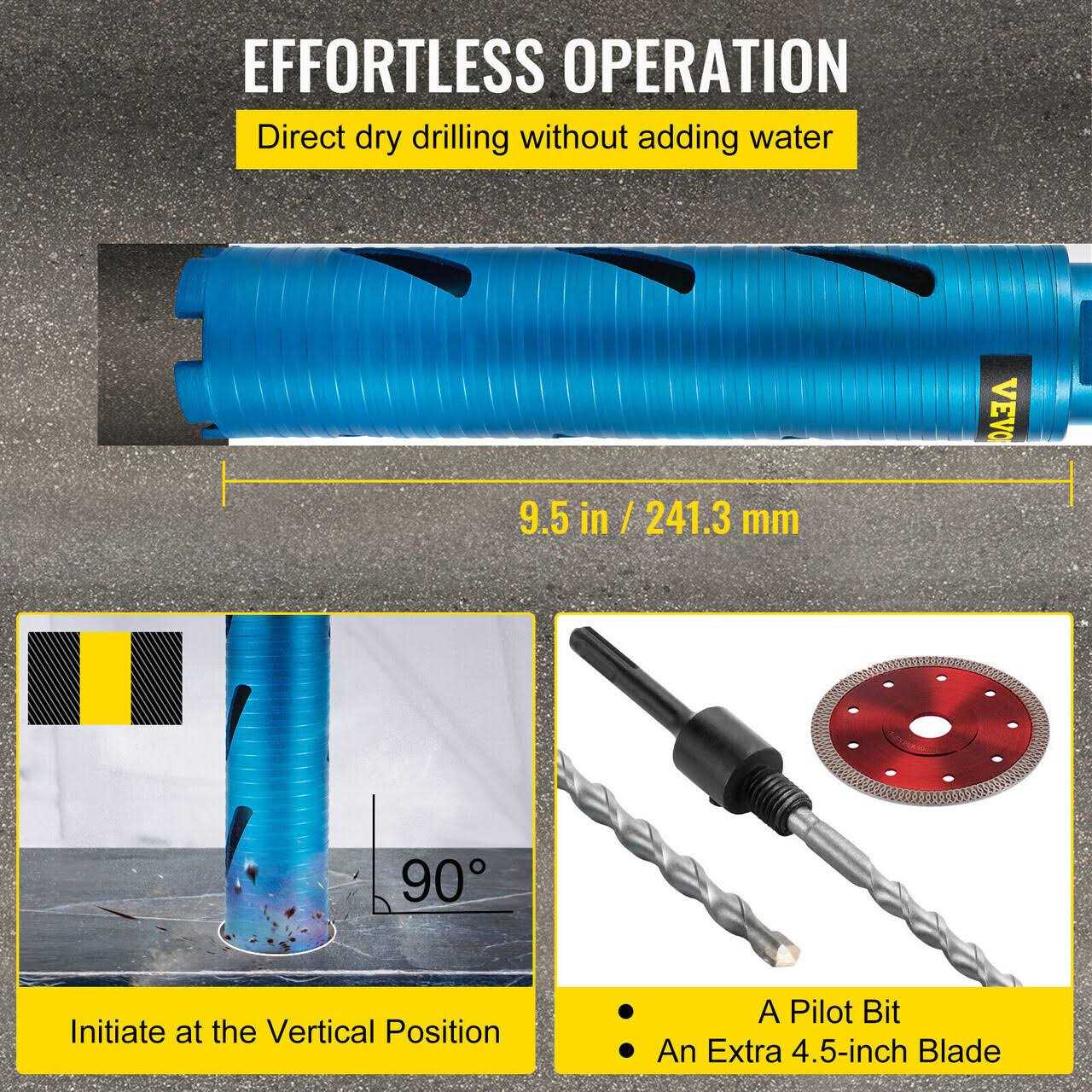 VEVOR Core Drill Bit Diameter 5/8-11 - Zenithce