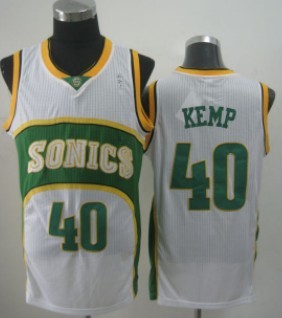 Seattle Supersonics #40 Shawn Kemp 1994-95 White Swingman Jersey - Zenithce