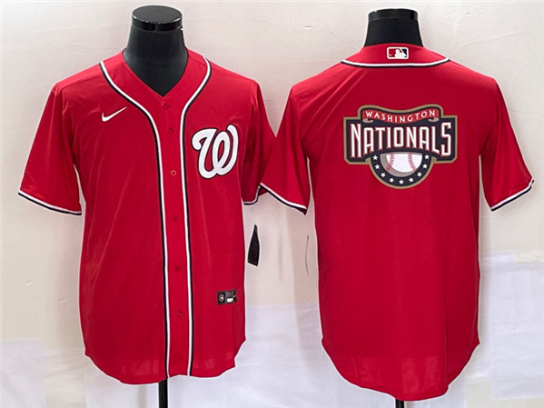 Washington Nationals Red Big Logo In Back Stitched Jersey - Zenithce