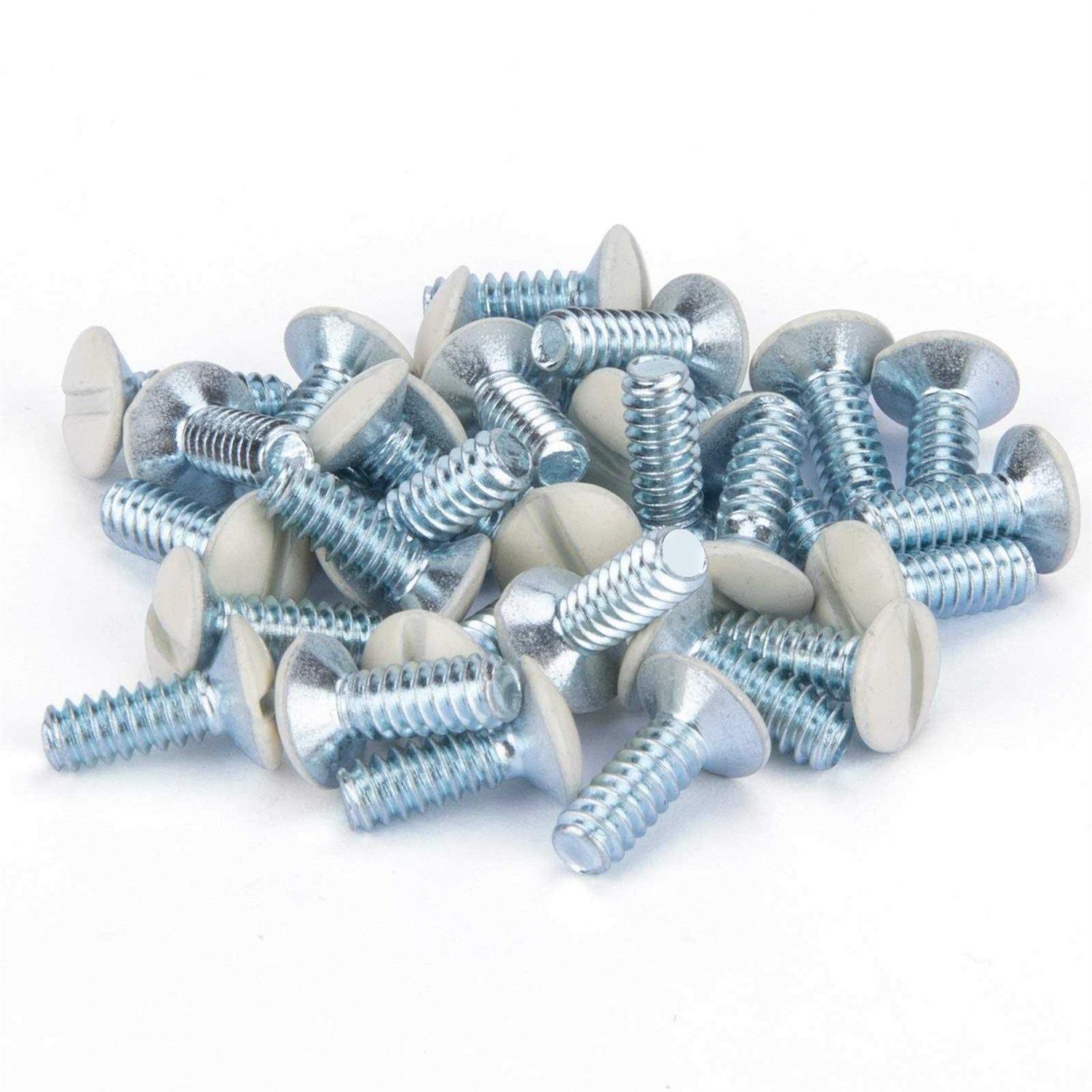 Henne Bery 3/8 Long 6-32 Thread Oval Head Milled Slot Replacement Wall Plate Screws - Zenithce