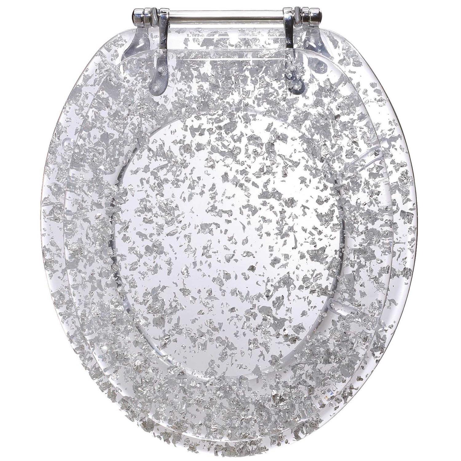 Ginsey Elongated Resin Toilet Seat with Chrome Hinges Capice - Zenithce