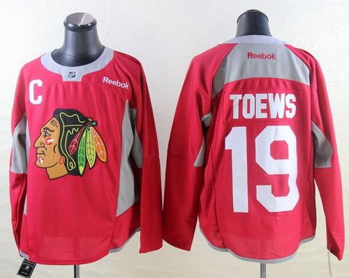 Blackhawks #19 Jonathan Toews Red Practice Stitched Jersey - Zenithce