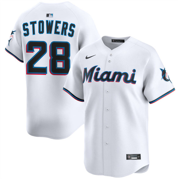 Miami Marlins #28 Kyle Stowers White 2024 Home Limited Stitched Jersey - Zenithce