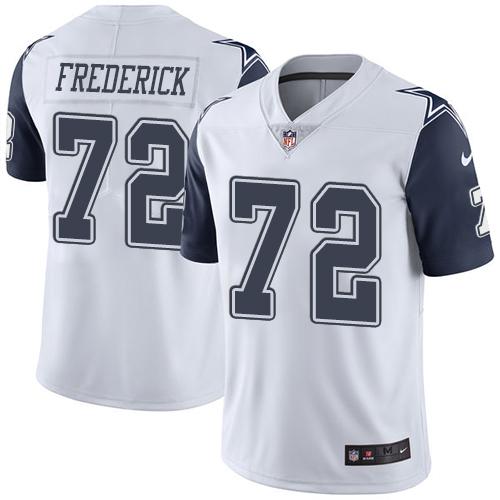Cowboys #72 Travis Frederick White Stitched Limited Rush Nike Jersey - Zenithce