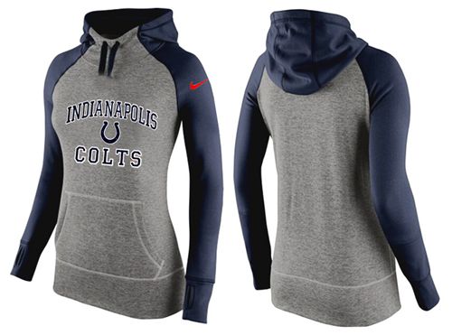 Women's Nike Indianapolis Colts Performance Hoodie Grey   Dark Blue - Zenithce