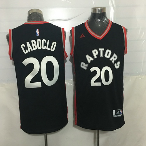 Toronto Raptors #20 Bruno Caboclo Black With Red New Rev 30 Swingman Jersey - Zenithce