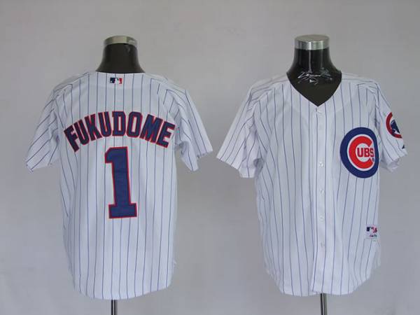 Cubs #1 Kosuke Fukudome Stitched White Jersey - Zenithce