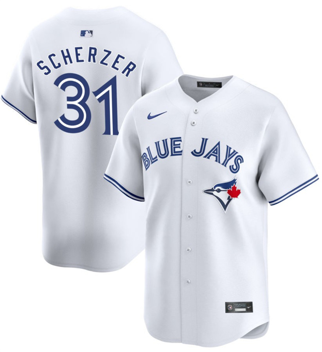 Toronto Blue Jays #31 Max Scherzer White 2024 Home Limited Stitched Jersey - Zenithce