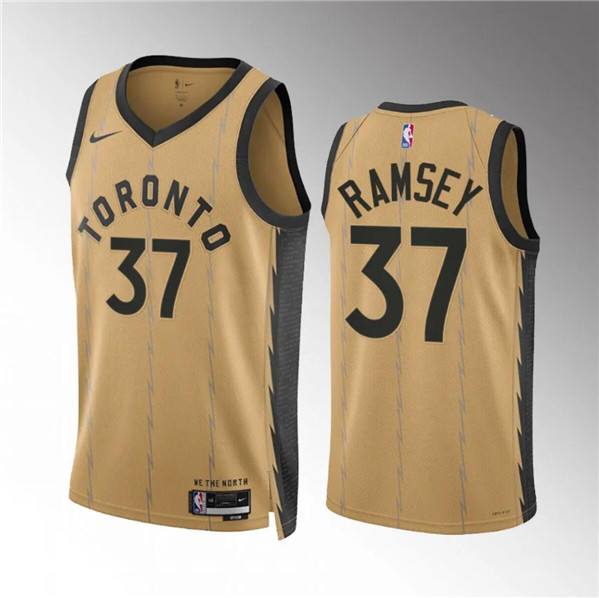 Toronto Raptors #37 Jahmi'us Ramsey Gold 2023-24 City Edition Stitched Jersey - Zenithce
