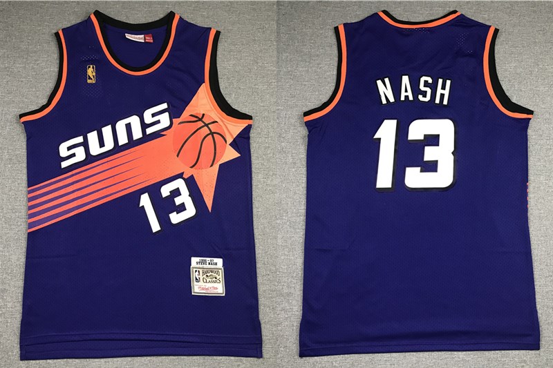 Phoenix Suns #13 Steve Nash Purple Gold Hardwood Classics Soul Swingman Throwback Jersey - Zenithce