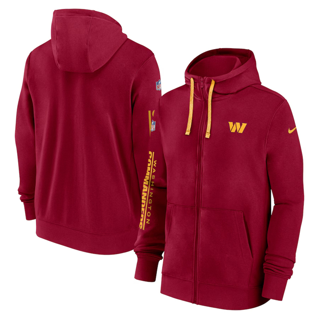 Washington Commanders Burgundy 2024 Team Full-Zip Hoodie - Zenithce