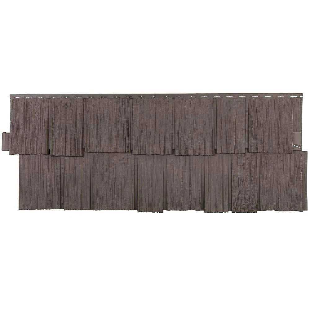 Novik Shake HS 18.75 in. x 48.38 in. Hand-Split Shake 49.36 Sq. ft. per Box Plastic Shake Vinyl Siding - Zenithce